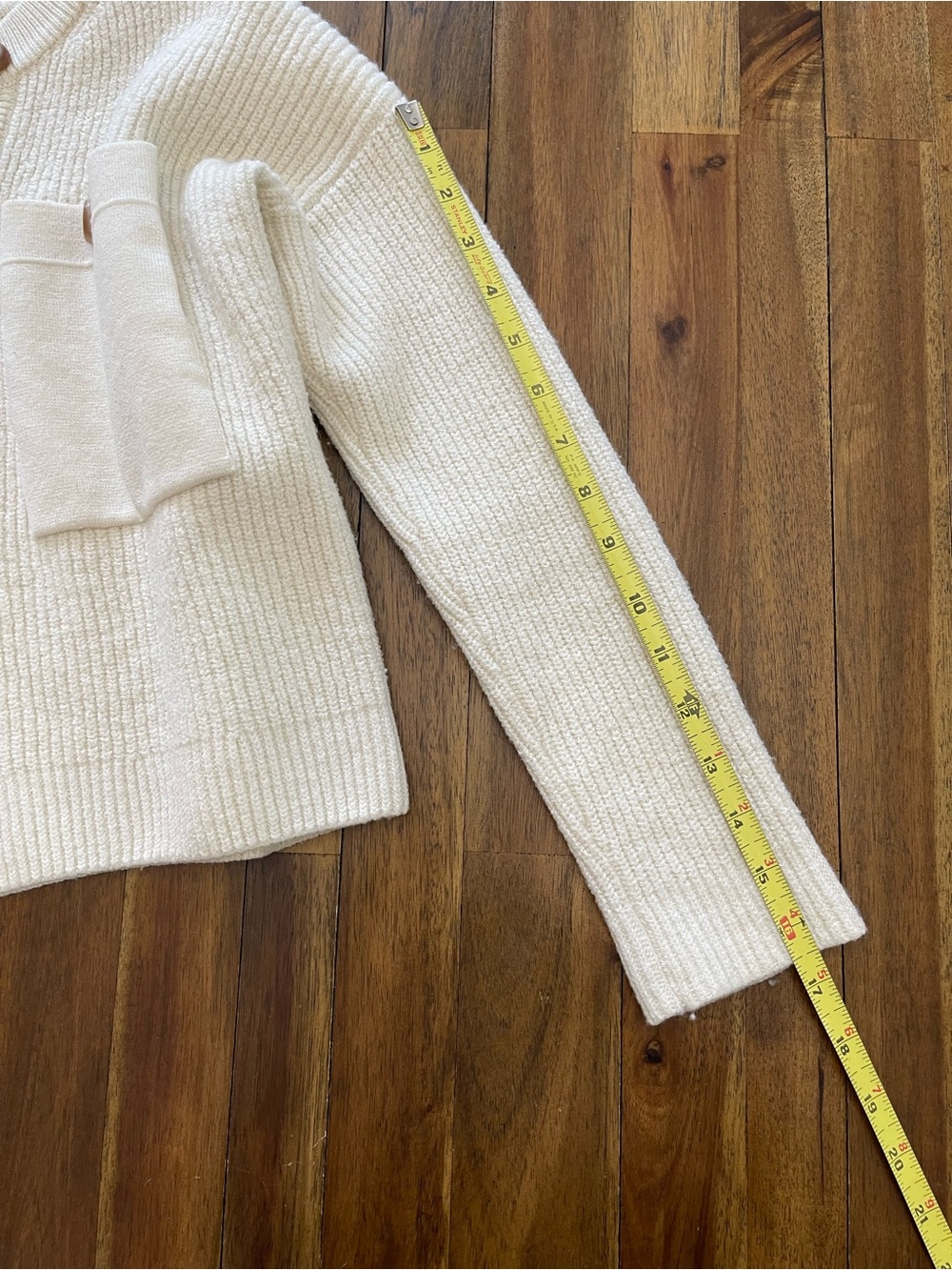 Sezane Eloi jumper cream crop merino wool sweater women’s XS - Picture 7 of 14